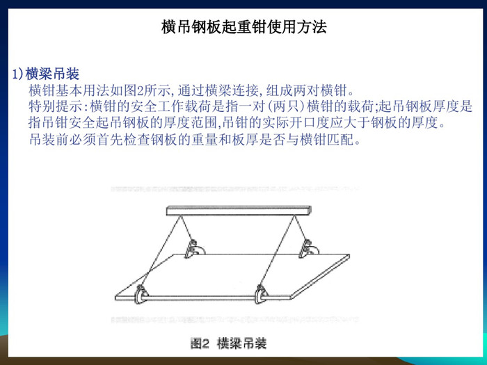 橫梁吊裝搭配橫吊鋼板起重鉗使用方法